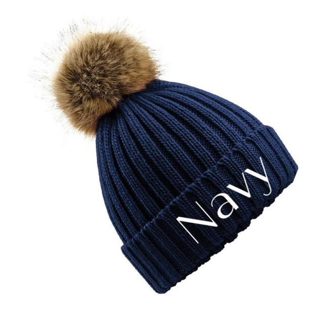 Personalized Name Detachable Pom Pom Hat for Comfort & Unique | INKid13