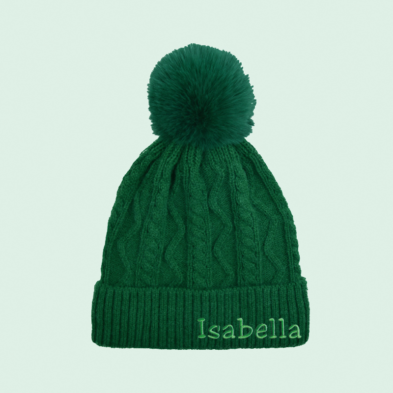 Personalized Embroidery Detachable Pom Pom Hat for Comfort & Unique | INKid10
