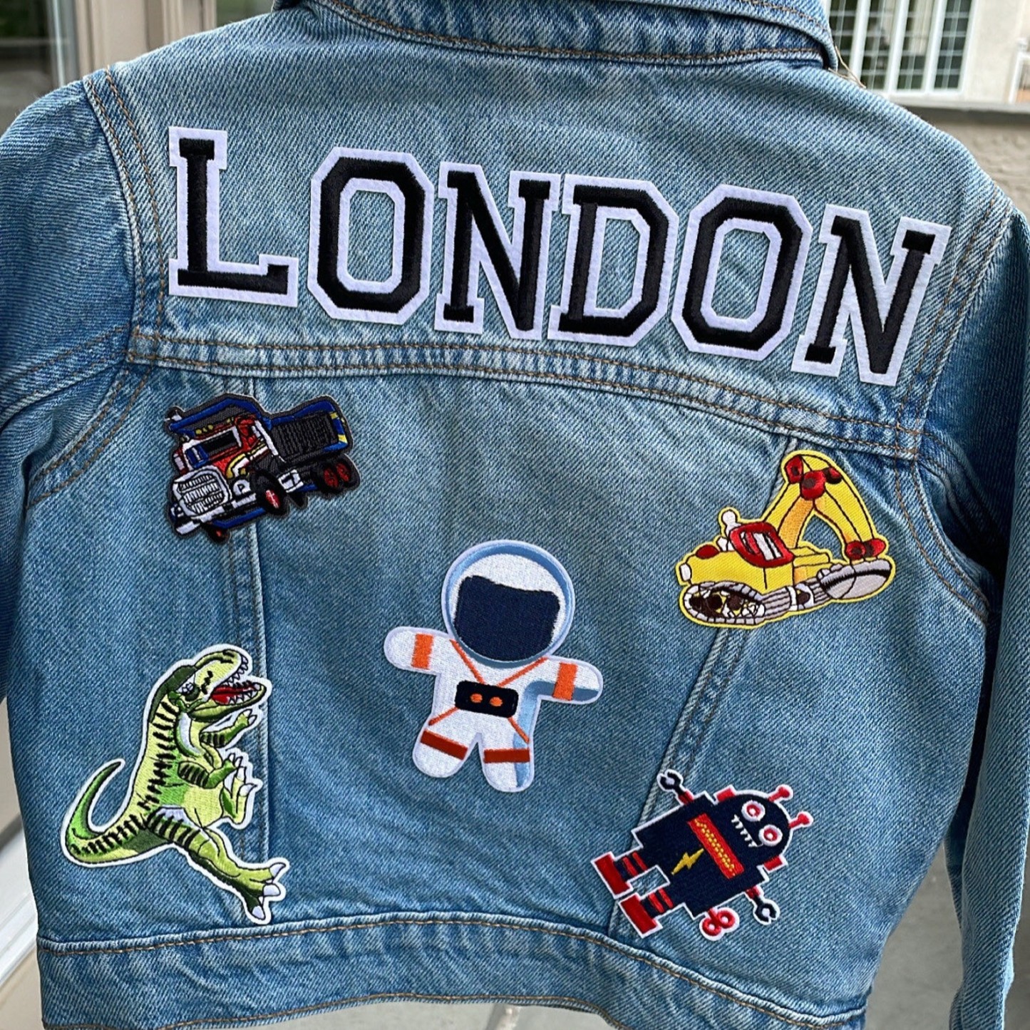 Personalized Hand Patch Kids Denim Jacket | inJacket04