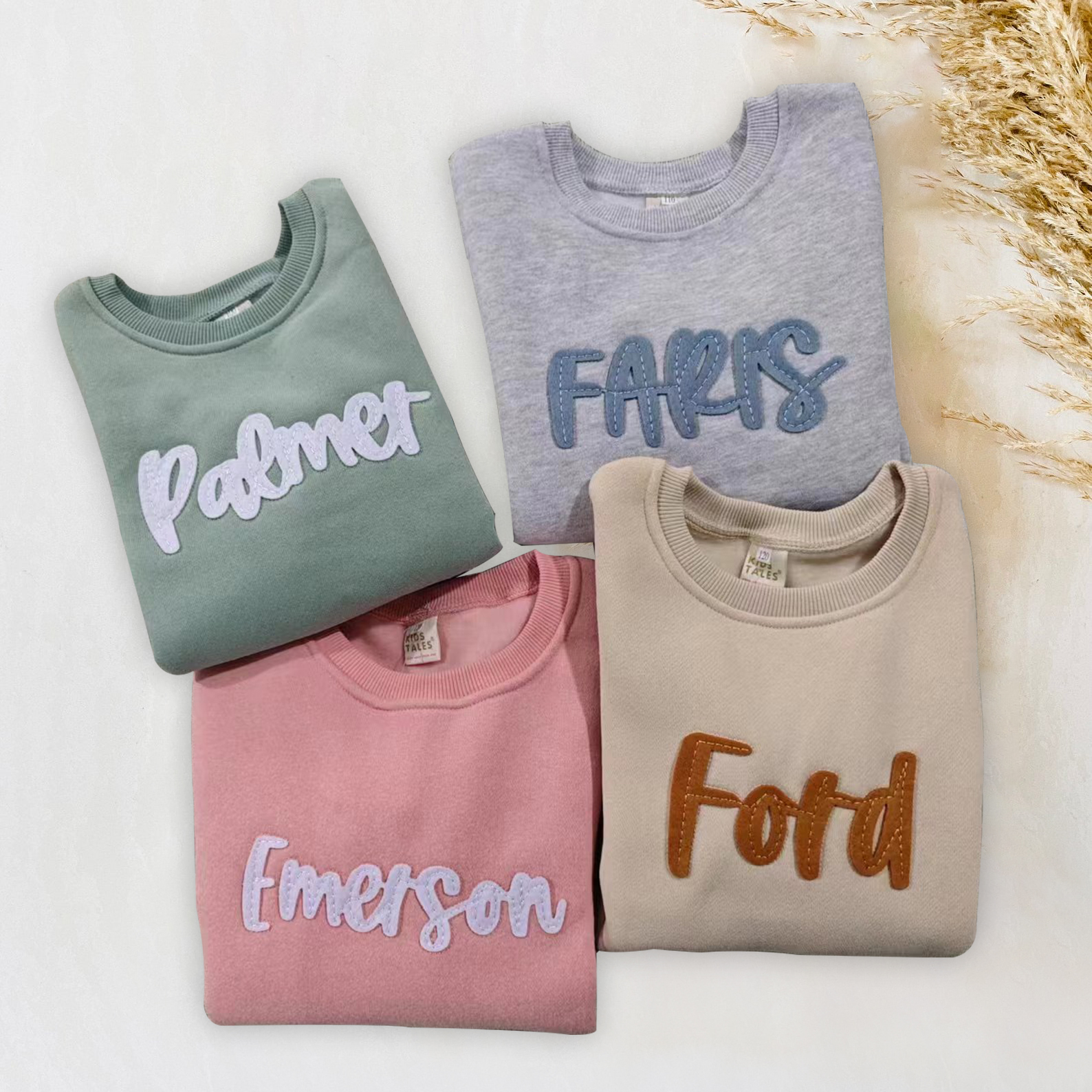 Personalized Hand-Embroidered Kid Cozy Soft Crewneck Sweatshirt | inSweatshirt03