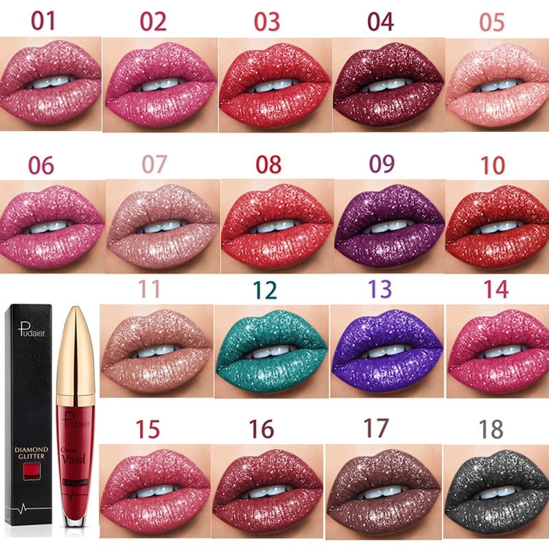 Diamond Lip Gloss Glitter Liquid Lipstick Waterproof