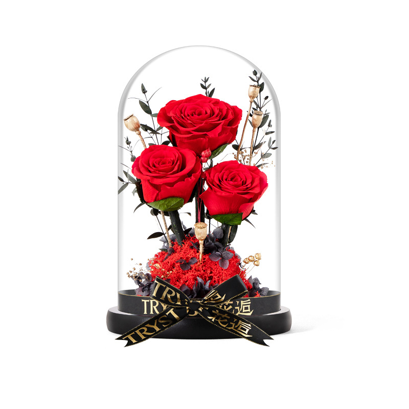 Christmas Eternal Roses (Three Red Roses)