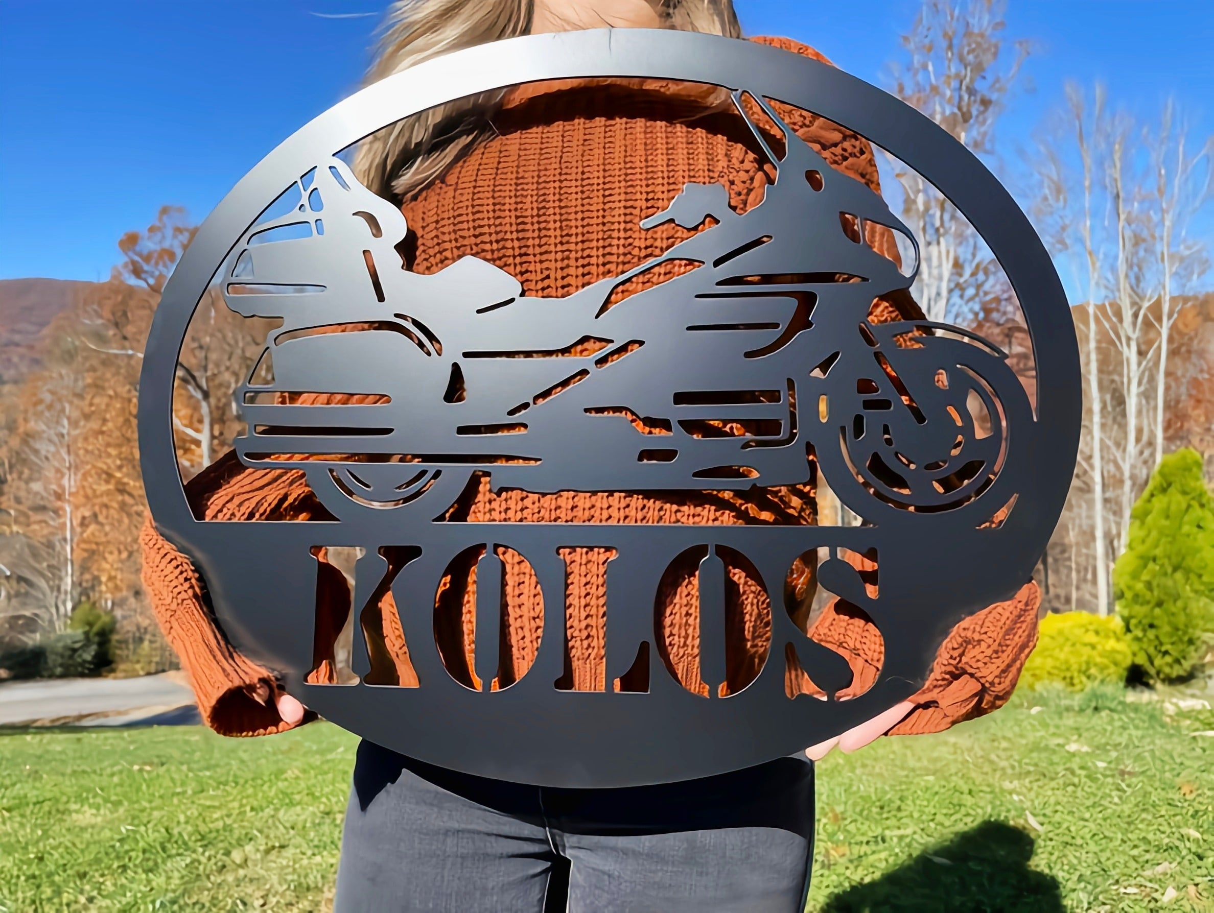 Family Name Sign - 18in Motorcycle Metal Sign