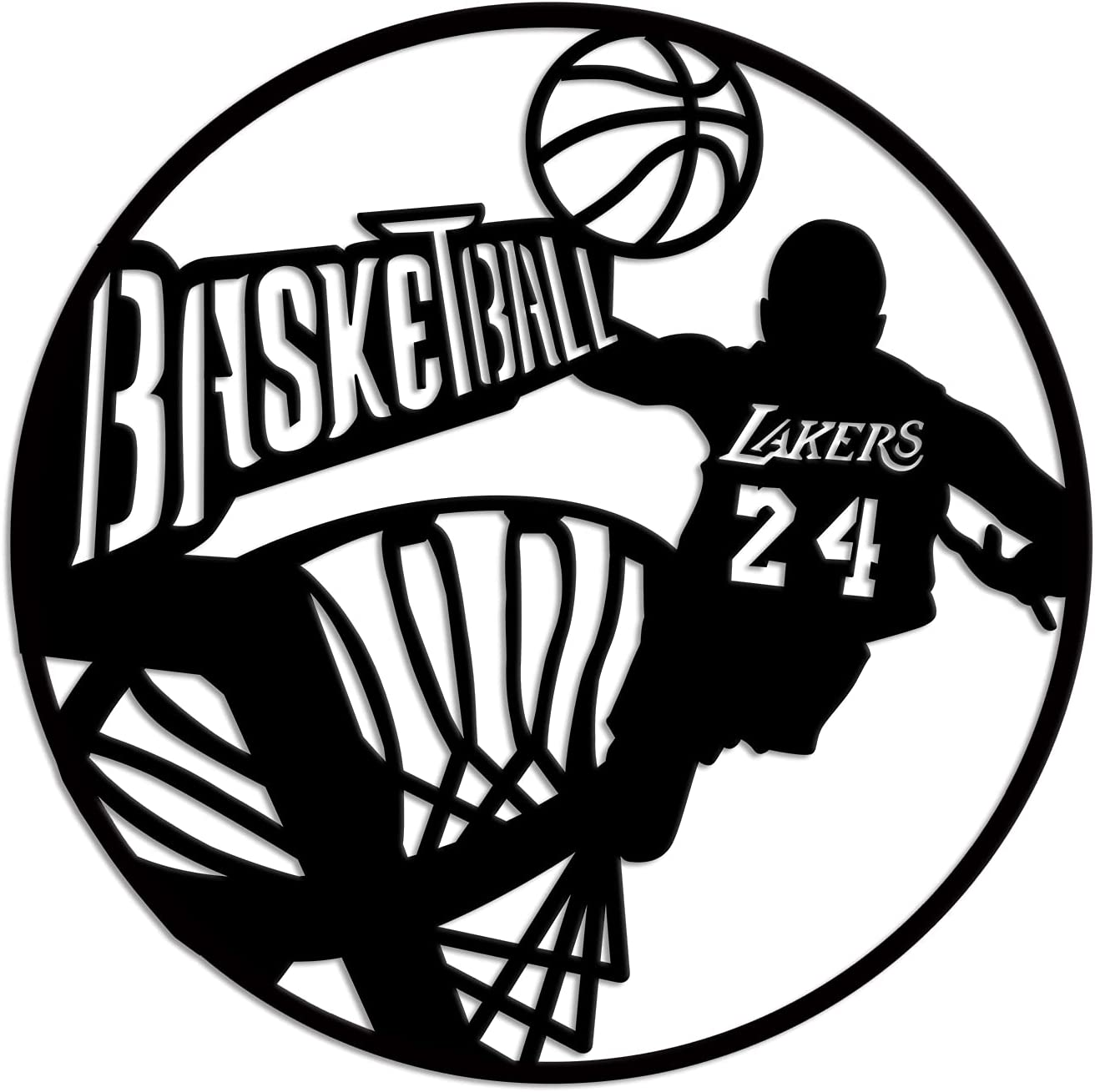Personalized Name No. 24 Basketball Metal Sign | Basketball Metal Wall Art [Buy 2 Free Shipping]