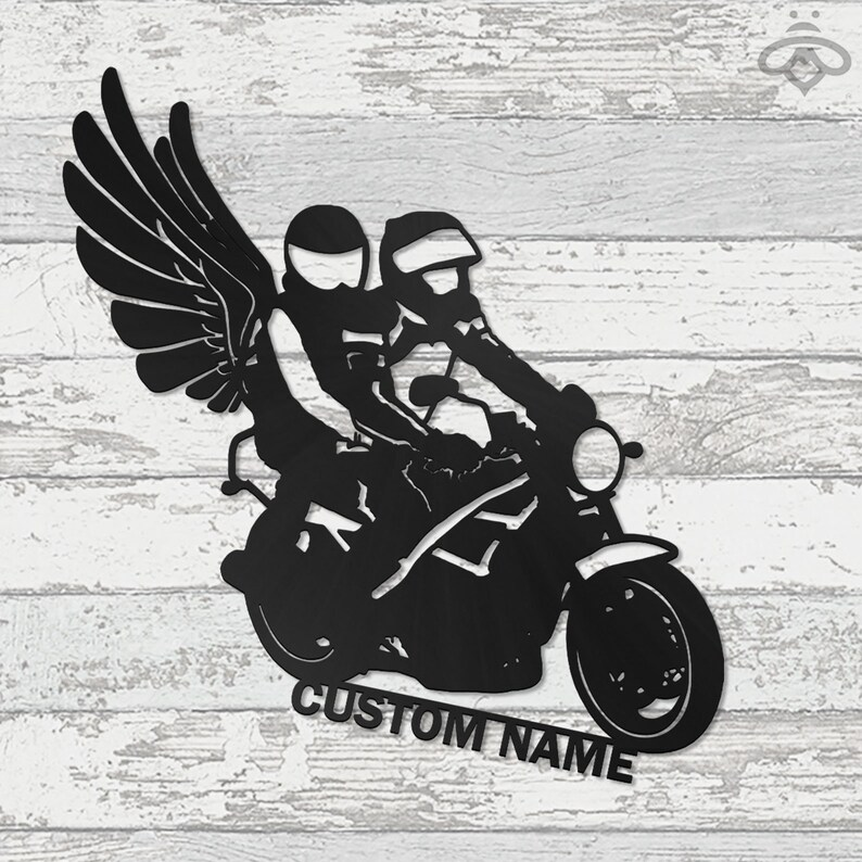 Custom Couple Motorcycle Metal Name Sign