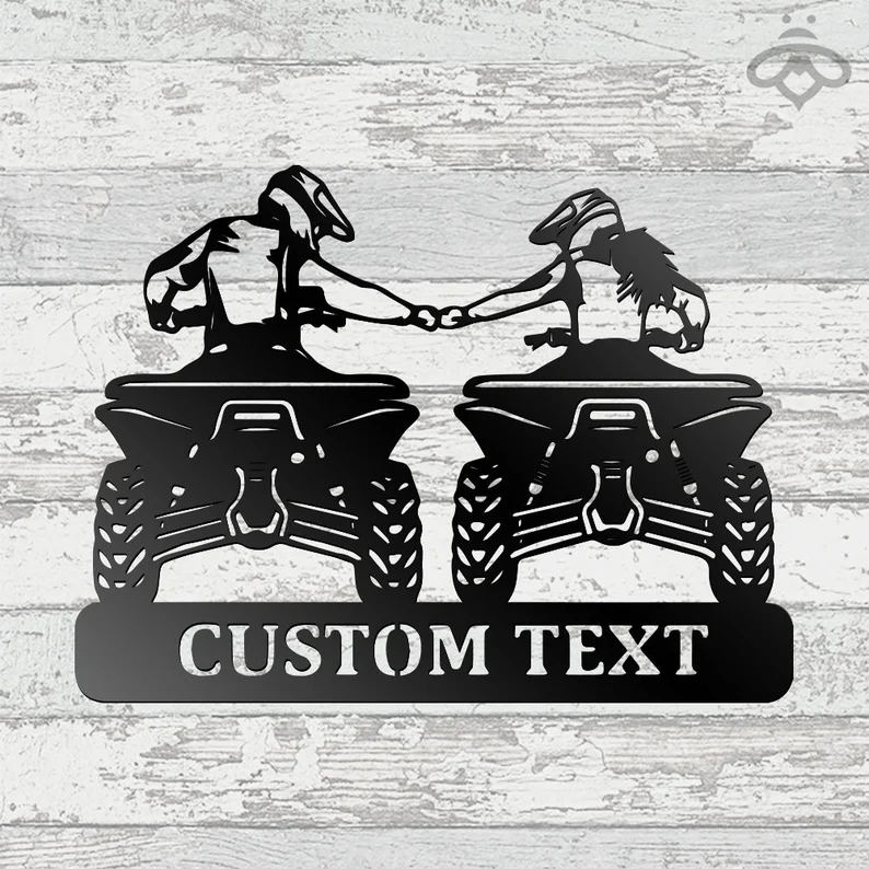 Custom Couple Motorcycle Metal Logo