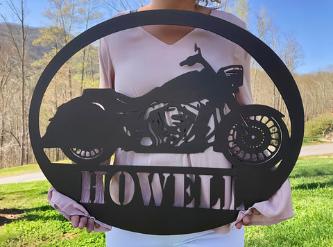 Family Name Sign - 18in Road King Harley Motorcycle Metal Sign
