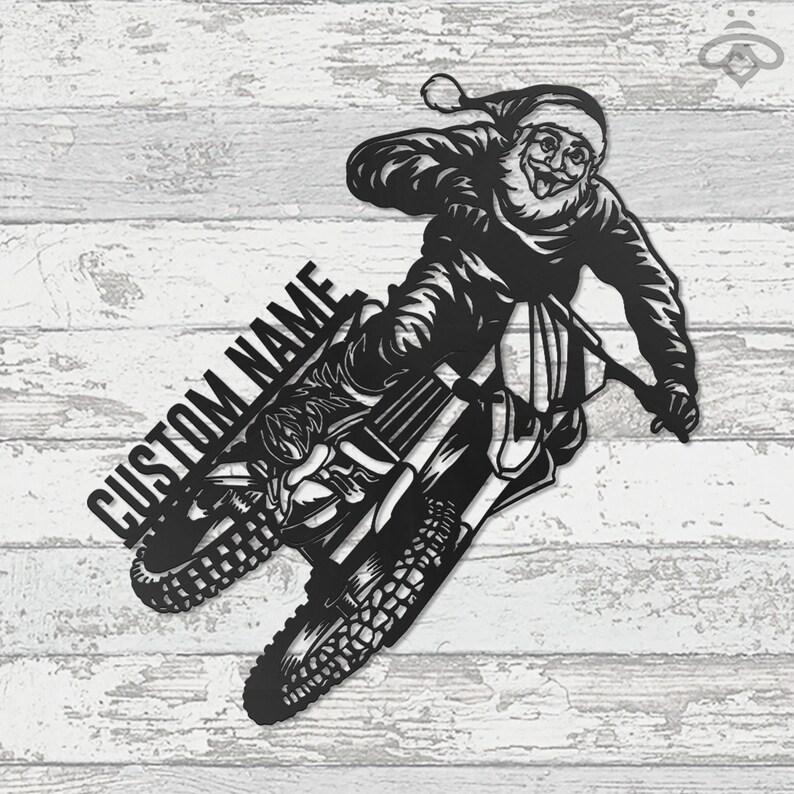 Custom Santa Claus Motorcycle Metal Logo