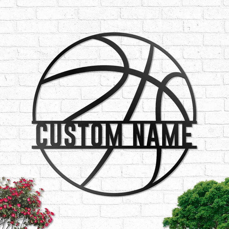 Personalized Name Basketball Metal Sign | Basketball Metal Wall Art -3【Buy 2 Free Shipping】