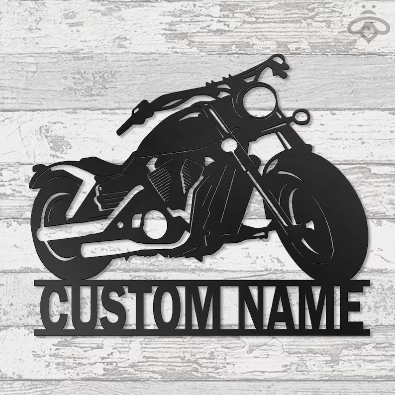 Custom Harley Motorcycle  Metal Wall Art