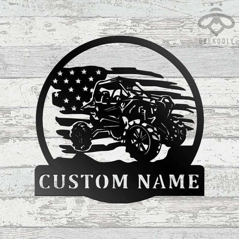Custom US Quad Dirt Bike Metal Wall Art
