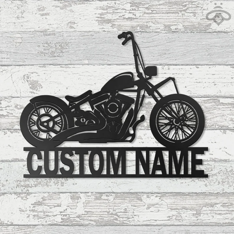 Custom Shovelhead Harley Motorcycle Metal Wall Art
