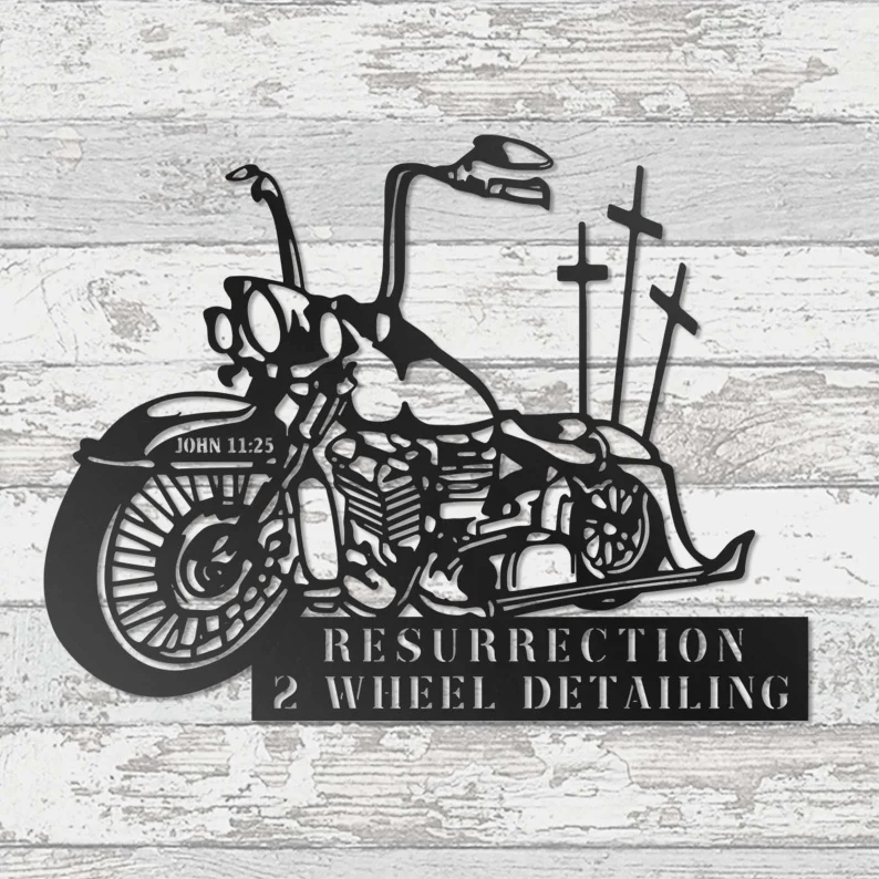 Custom Family Name Motorcycle Metal Logo