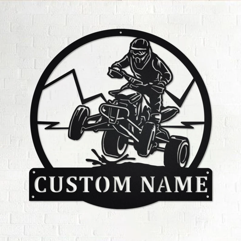 Personalized Name Beach Motorcycle Metal Badge