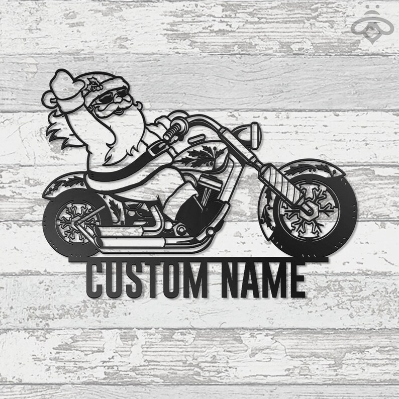Custom Santa Claus Motorcycle Metal