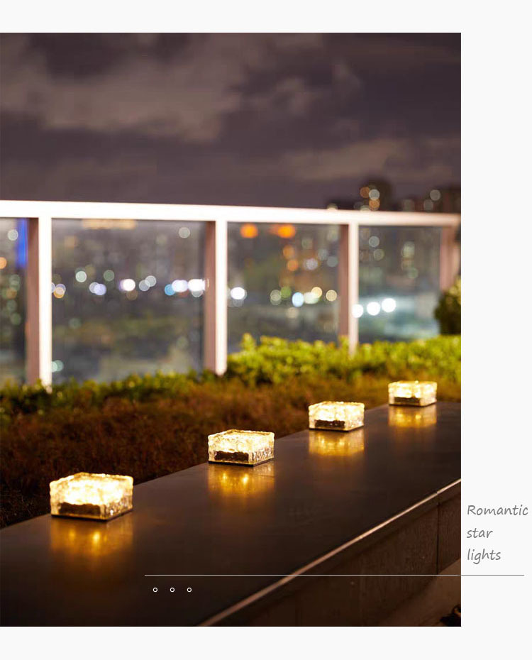 LED Solar Floor Tile Lights / 6-Pack Warm White
