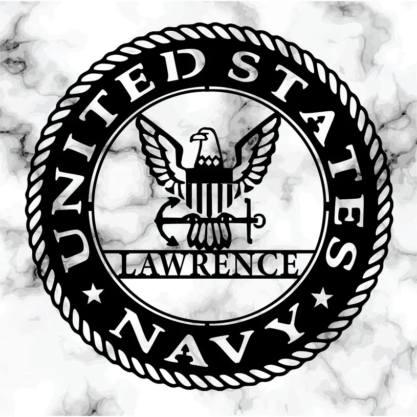 Custom US Navy Metal Sign Military Gift