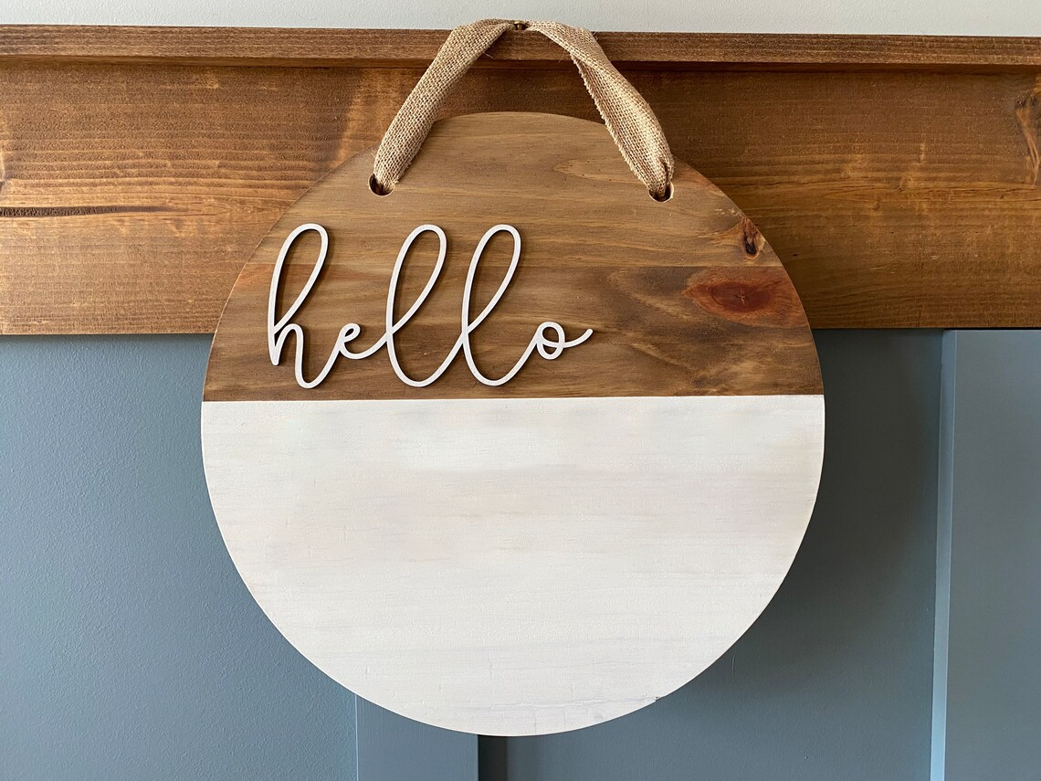 Four Seasons Interchangeable Hello Season Door Plate Welcome Number Plate