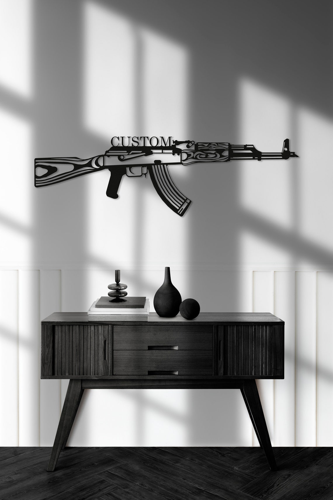 Personalized Metal Wall Decor Kalashnikov Custom Name Sign image 4