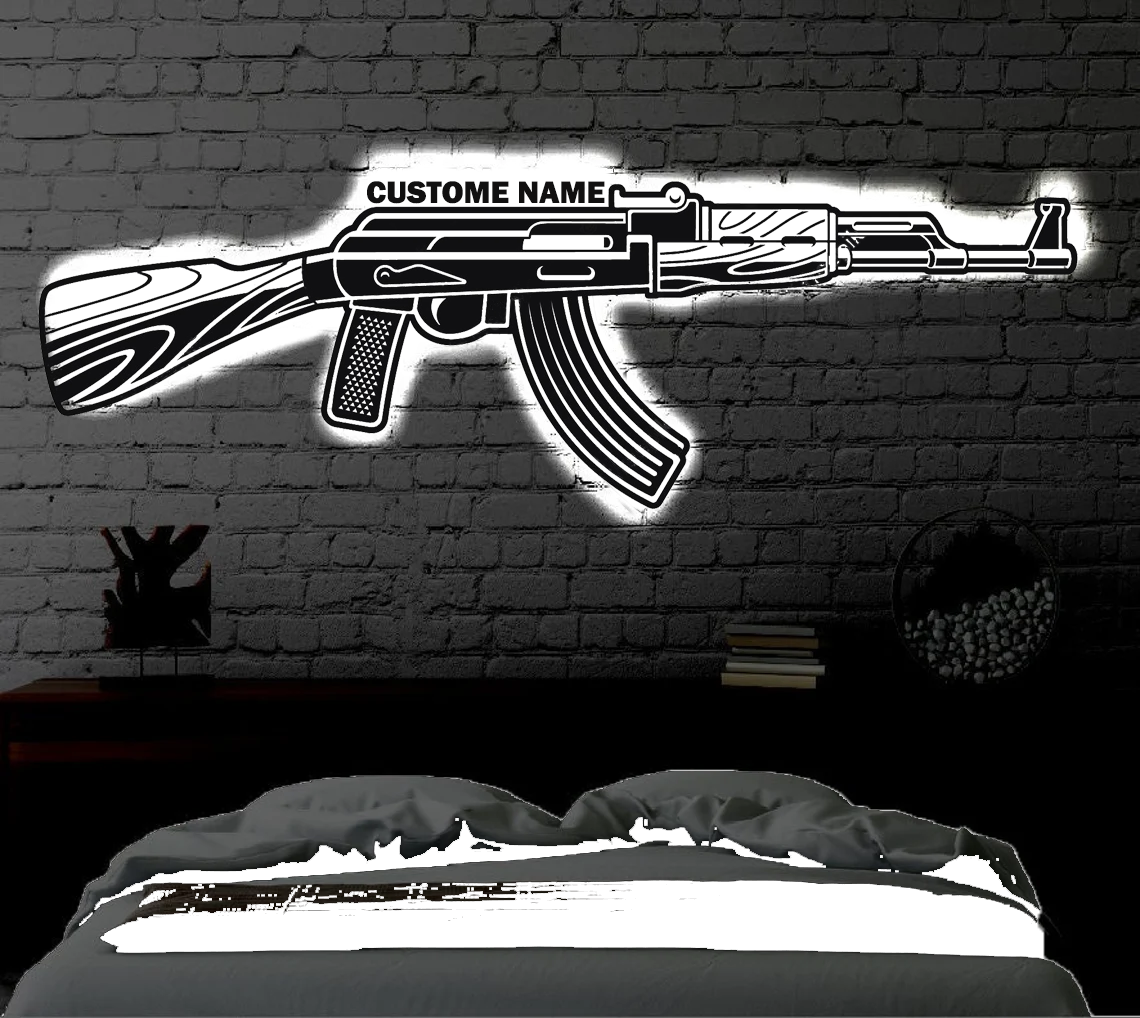 Custom AK-47 Metal Gun Sign