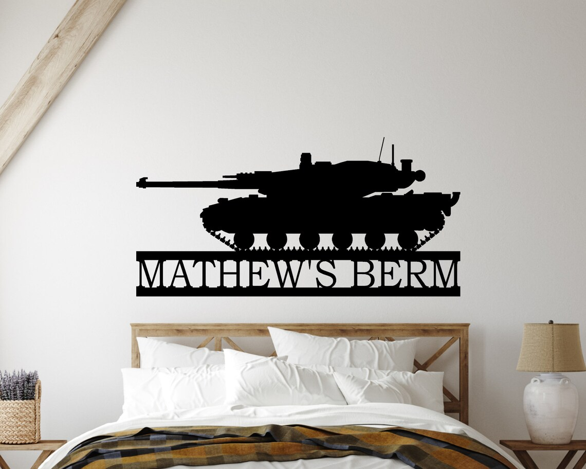 Custom Military M1 Tank Personalized Steel Sign