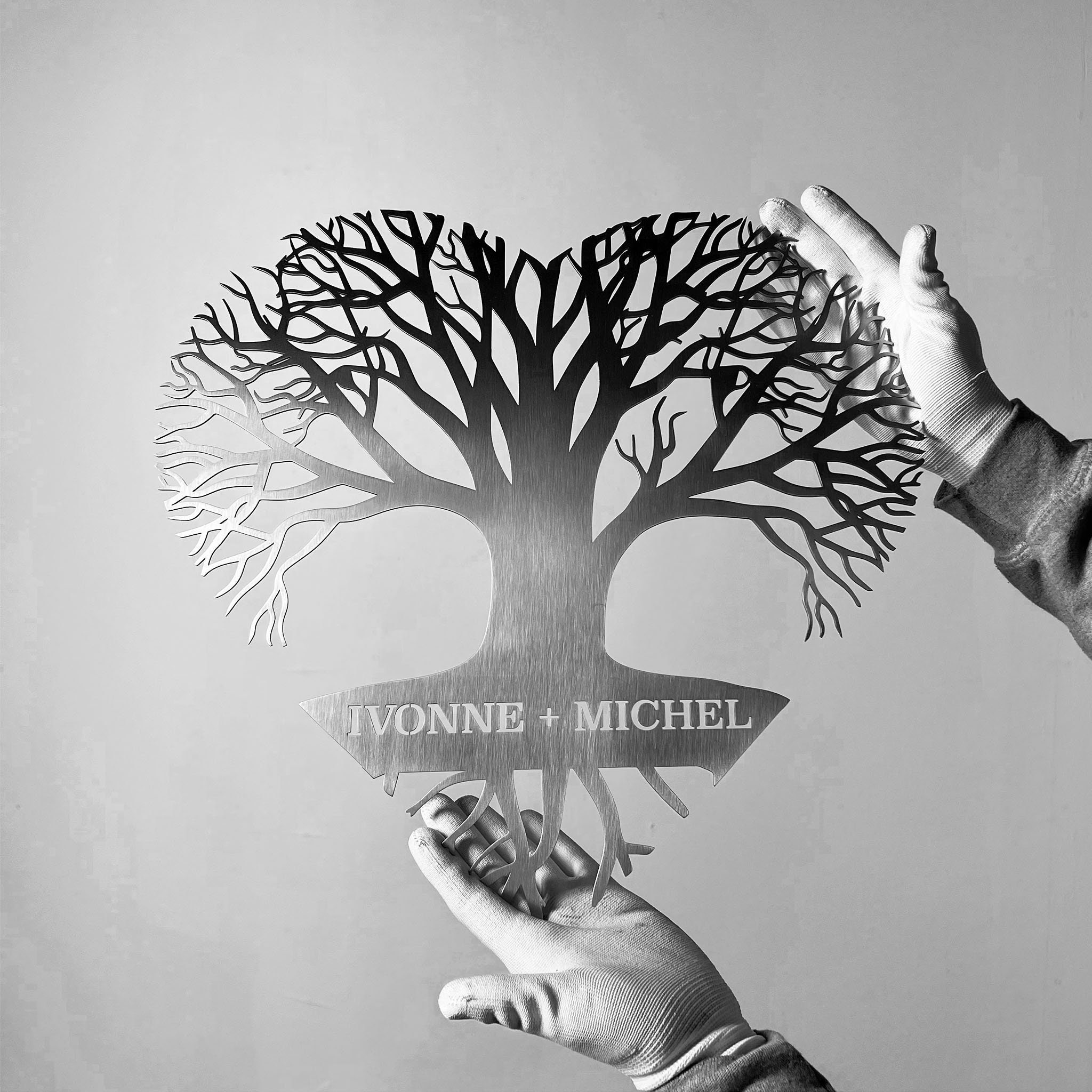 💕Buy 2 Free Shipping🎁Heart Shaped Tree, Custom Gift for couples, Wedding, Anniversary, Custom Metal Wall Art