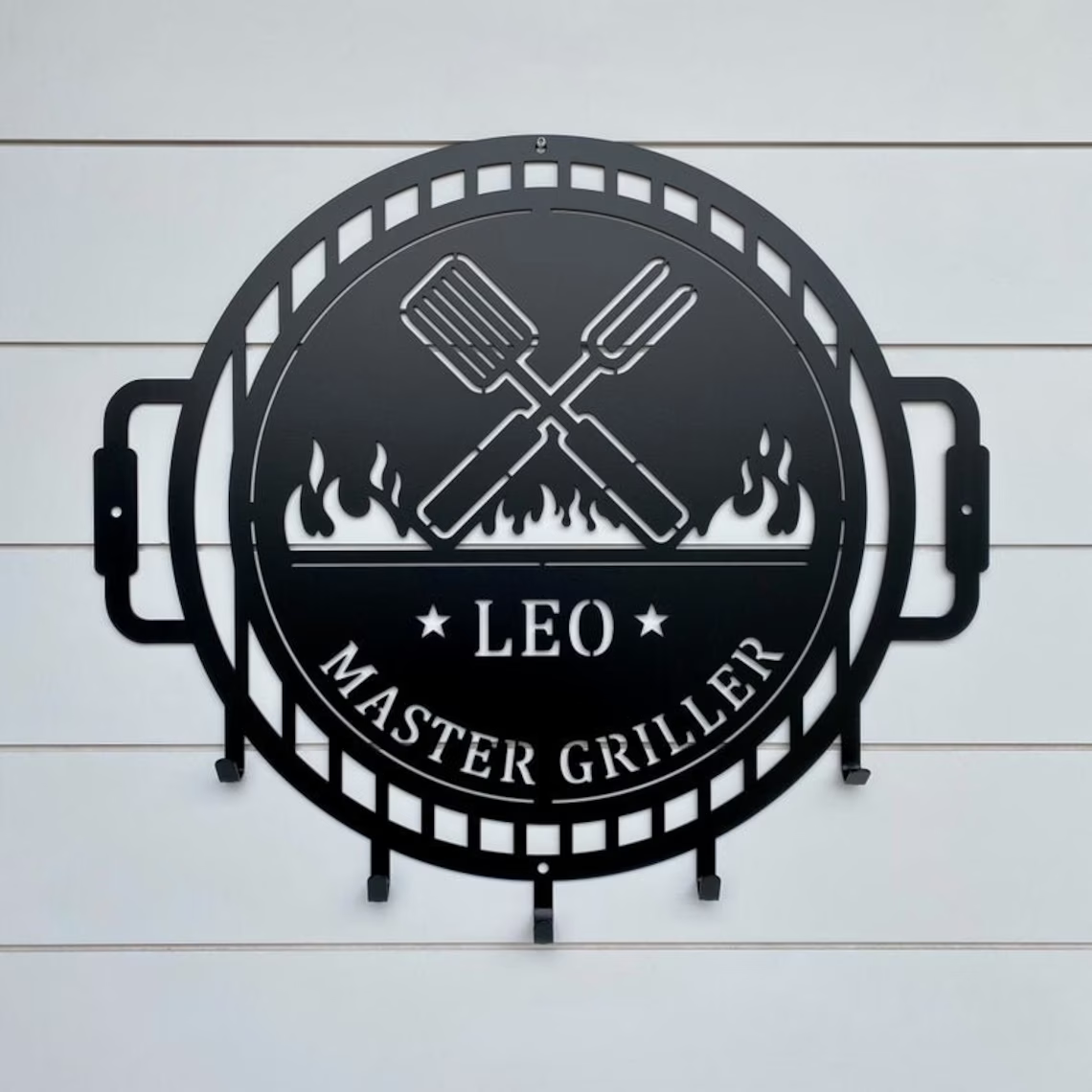 Metal Sign Hanging Grill Name With Metal Hook