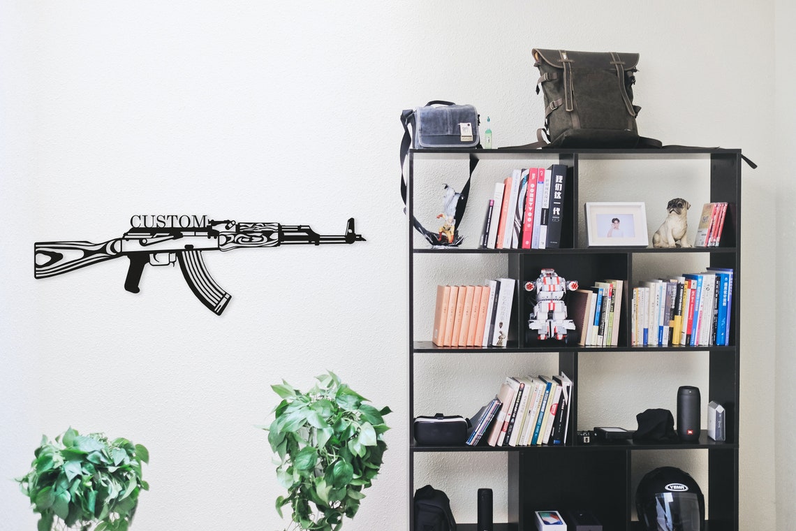Personalized Metal Wall Decor Kalashnikov Custom Name Sign image 5