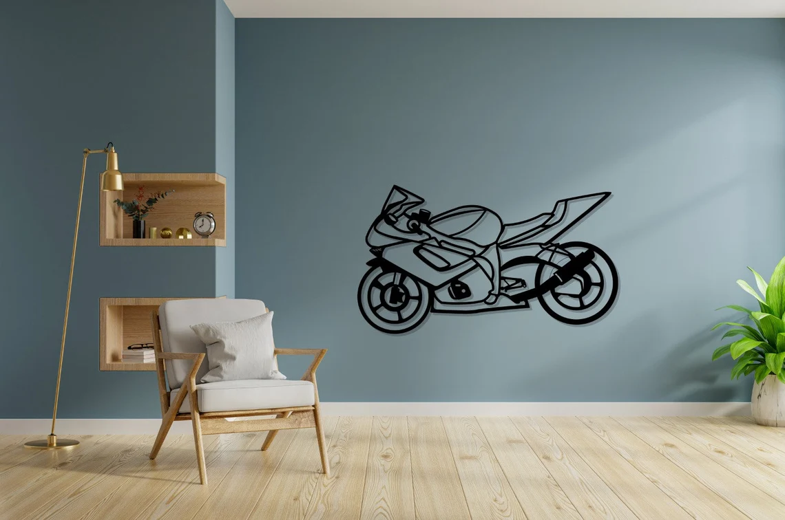 Yamaha ZF1 Silhouette Large Metal Wall Art