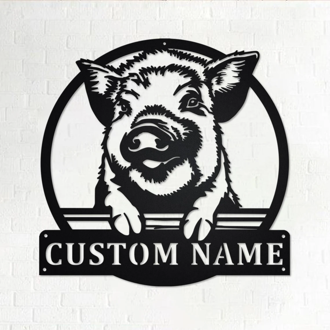 Personalized Kune Kune Pig Name Sign Decoration For Room