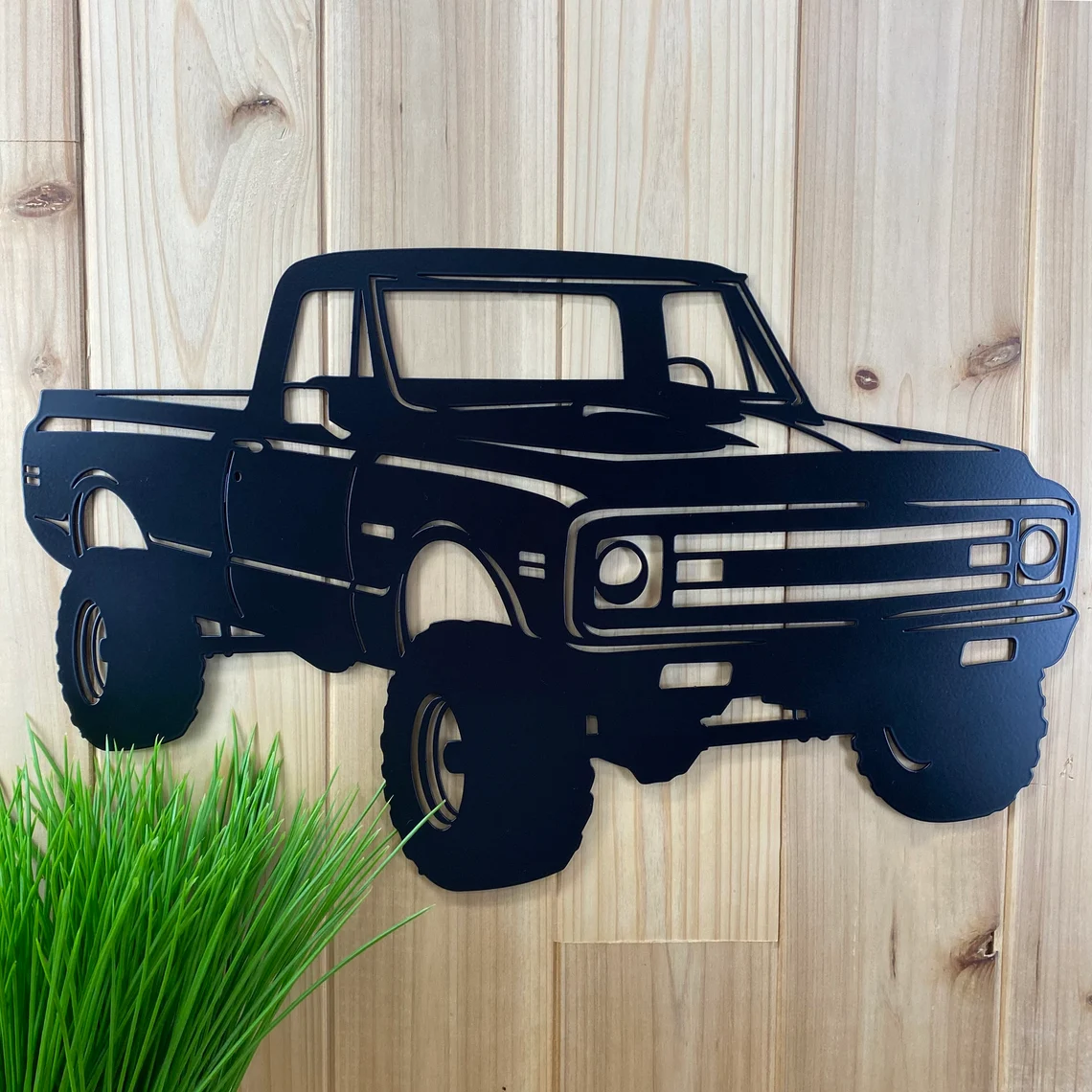 C10 Chevy 4x4 Truck Metal Wall Art