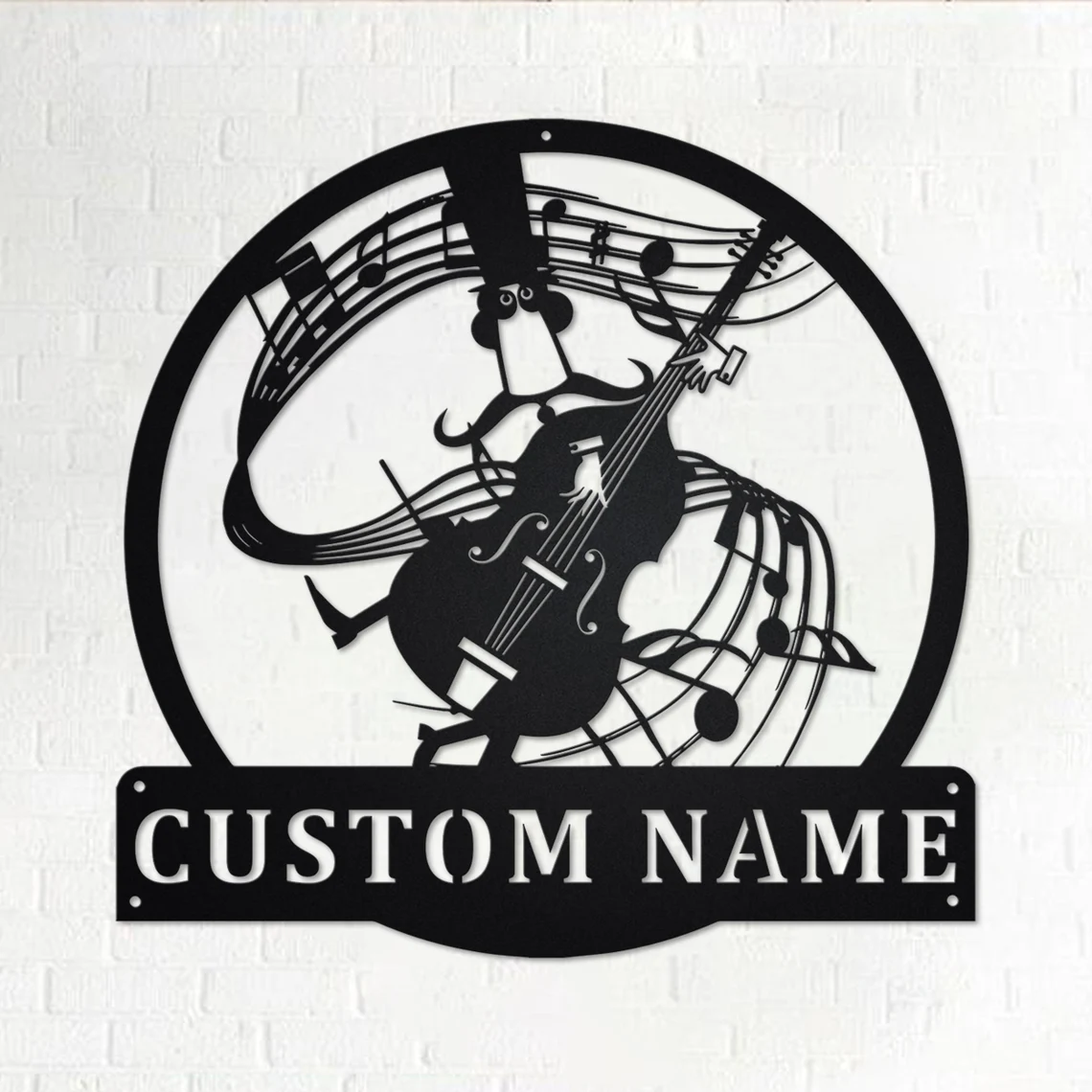 Custom Double Bass Metal Wall Art