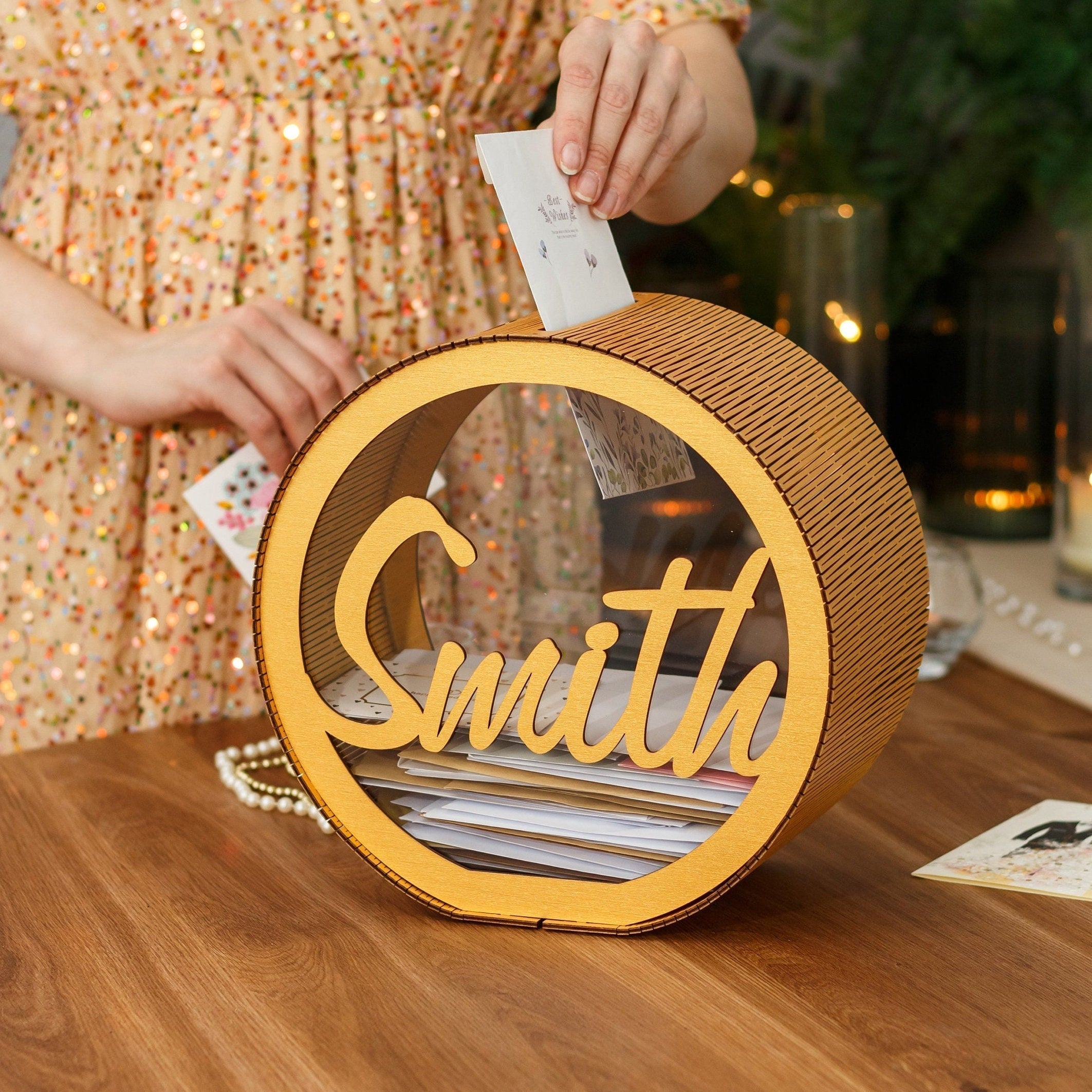 🎁🎁Personalized Wedding Card Box-Round