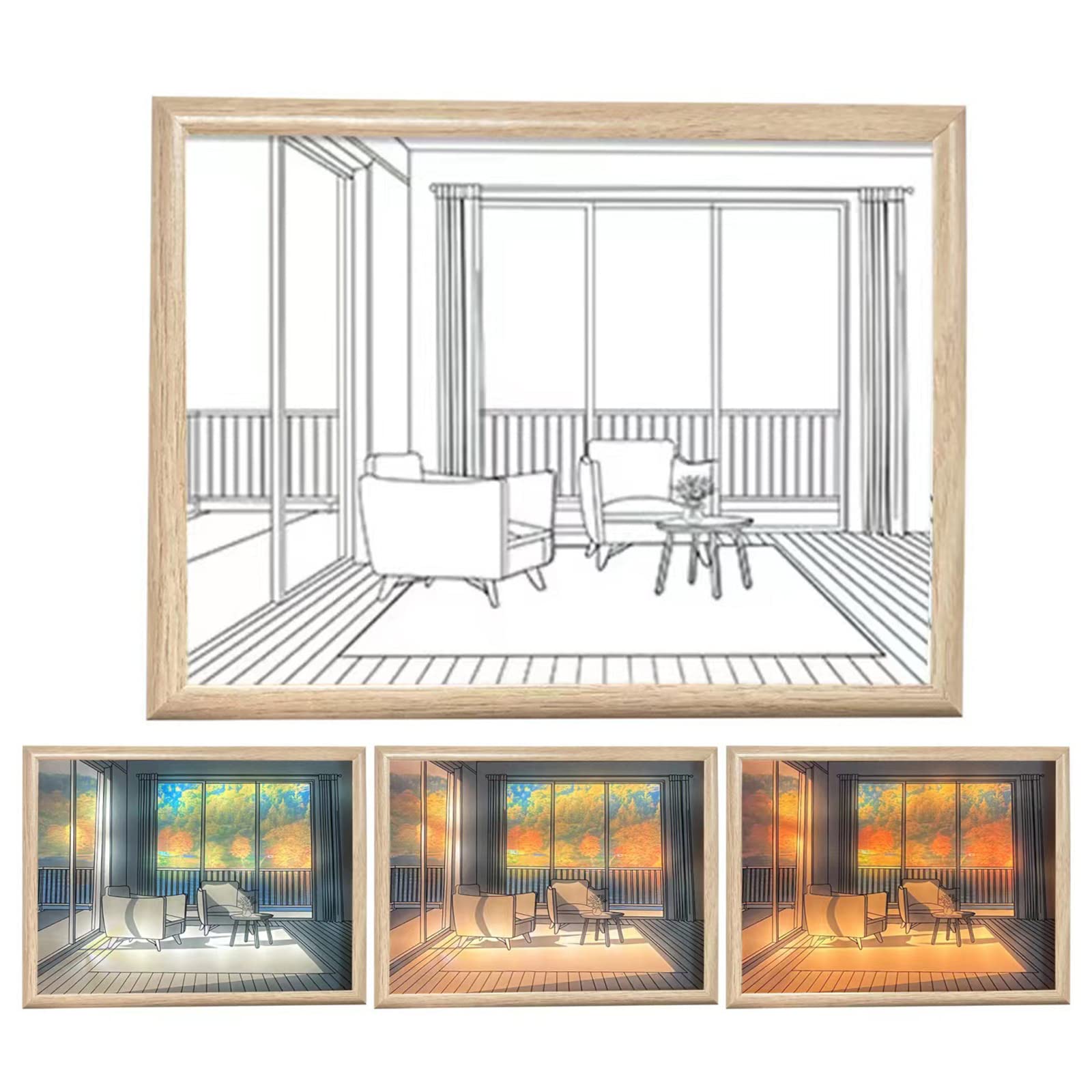 🔥2023 Hot Sale-Save 49% OFF🔥LED 3-color adjustable night light art painting photo frame