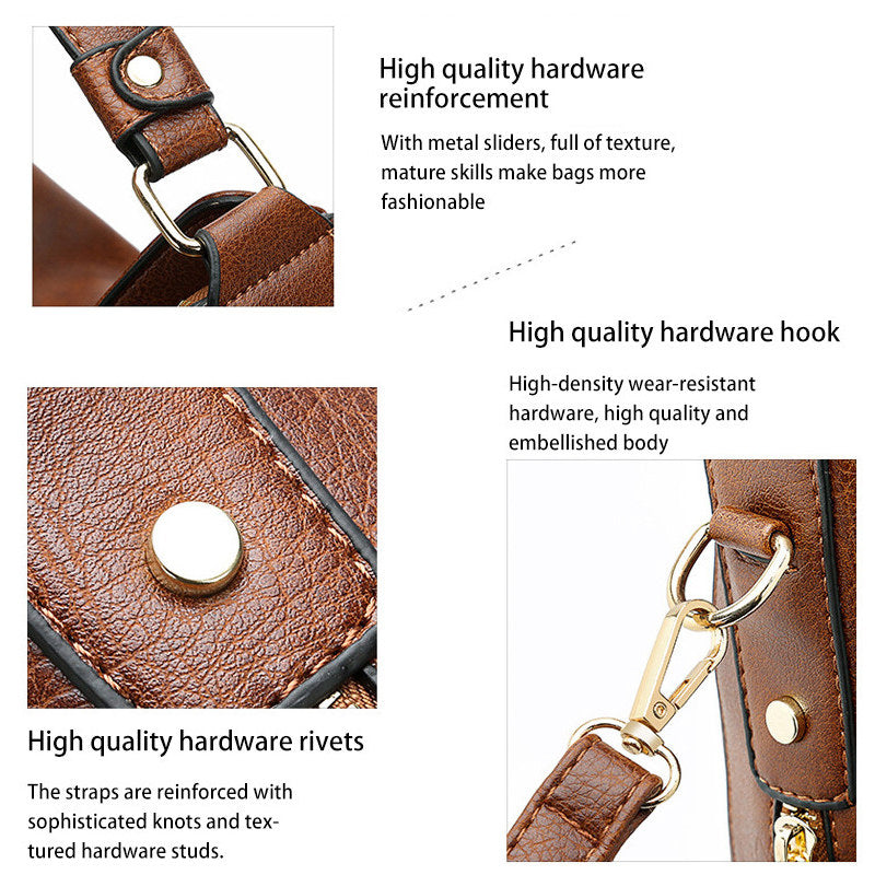 Women's Elegant Soft Leather Handbag Large Capacity Shoulder Bag