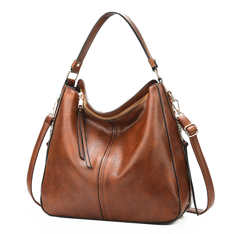 Women's Elegant Soft Leather Handbag Large Capacity Shoulder Bag by Marfuny
