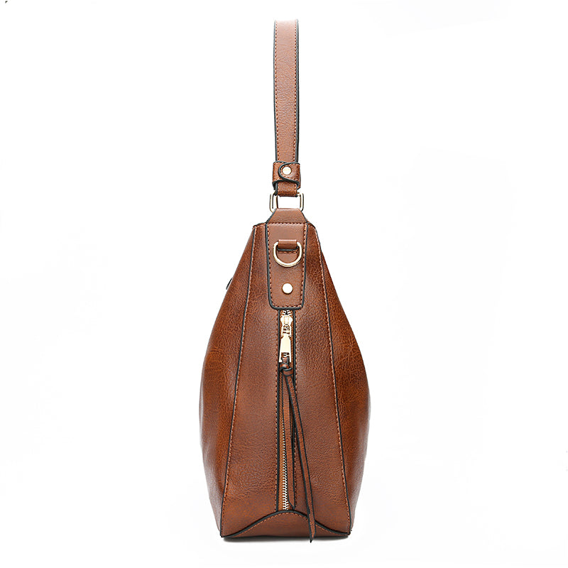 Women's Elegant Soft Leather Handbag Large Capacity Shoulder Bag