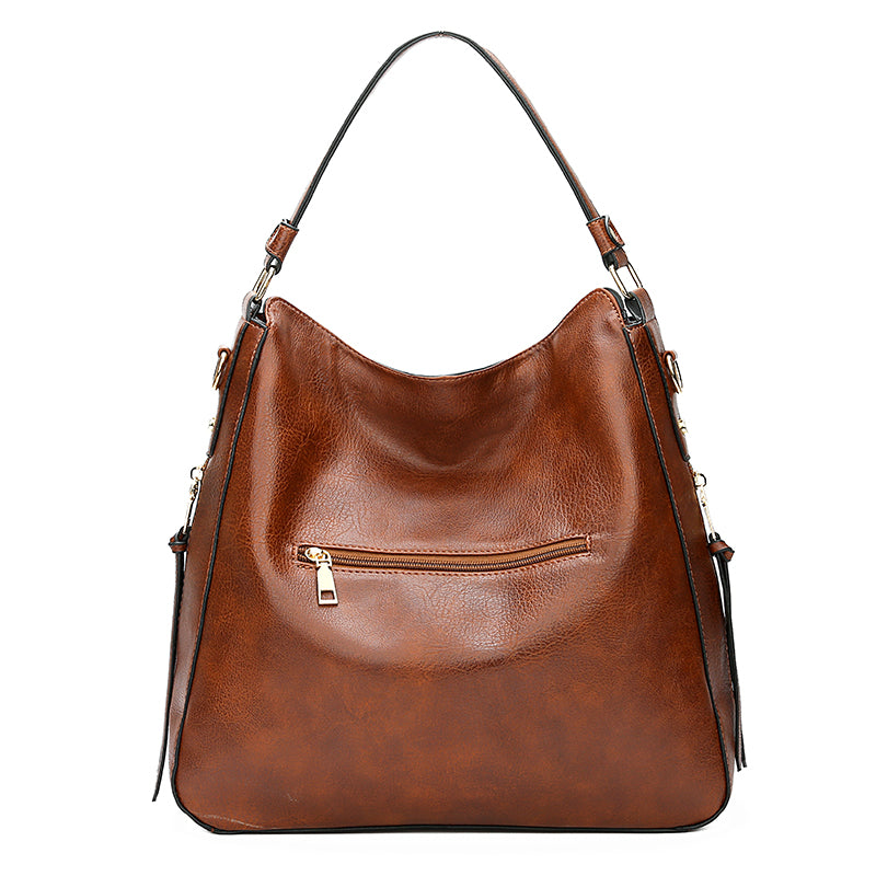 Women's Elegant Soft Leather Handbag Large Capacity Shoulder Bag