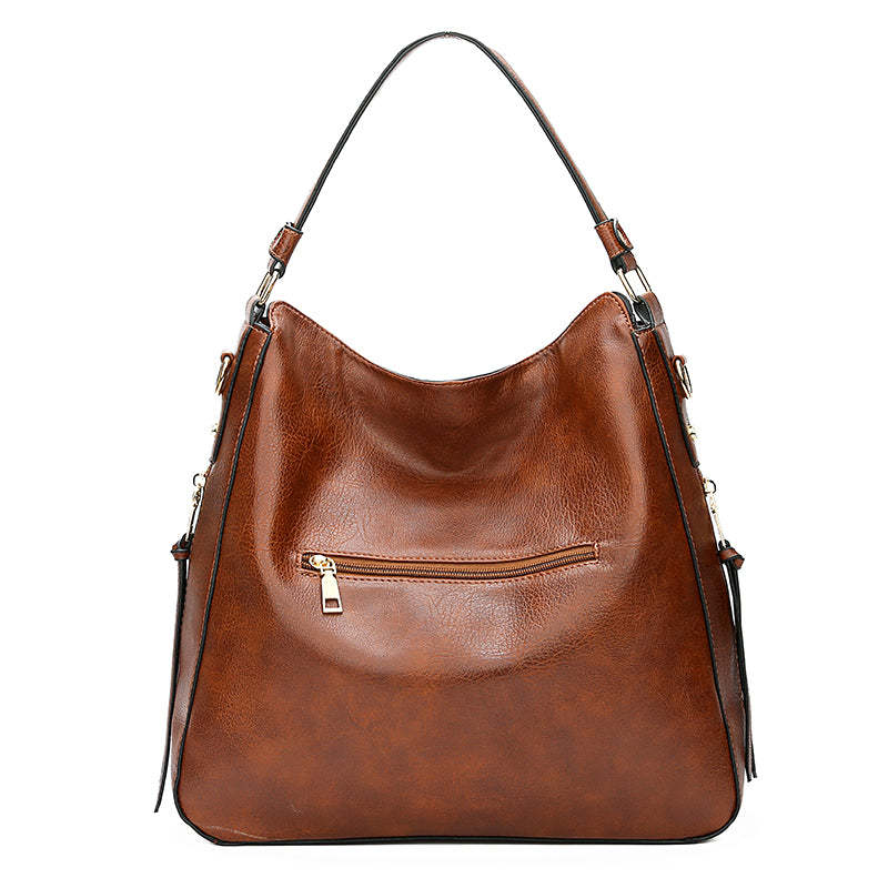 Women's Elegant Soft Leather Handbag Large Capacity Shoulder Bag