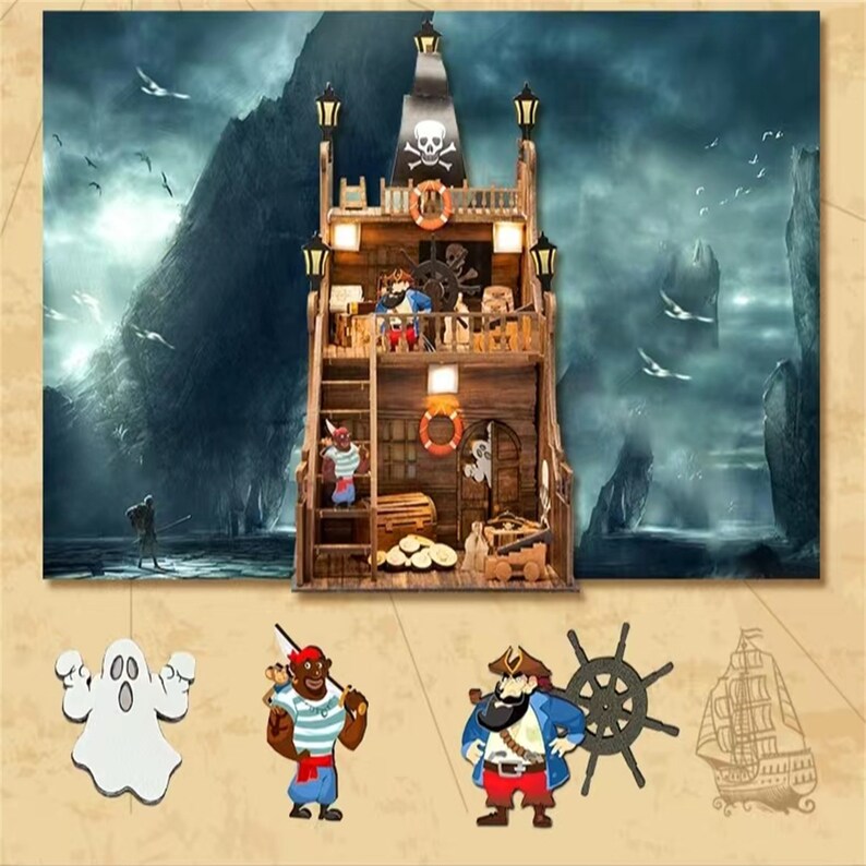 Pirate Captain Ghost Book House (3D Stereoscopic) - Halloween at Sea 2022