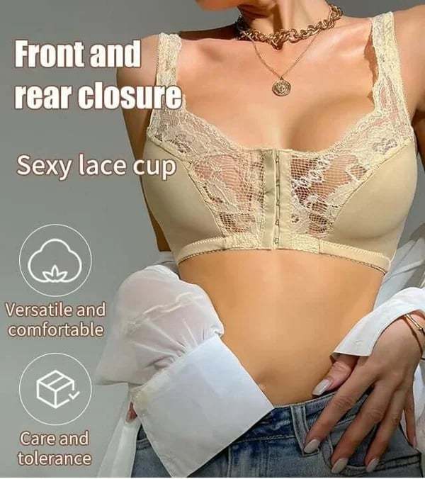 LAST DAY 62% OFFFrench Lace Front Button Bra
