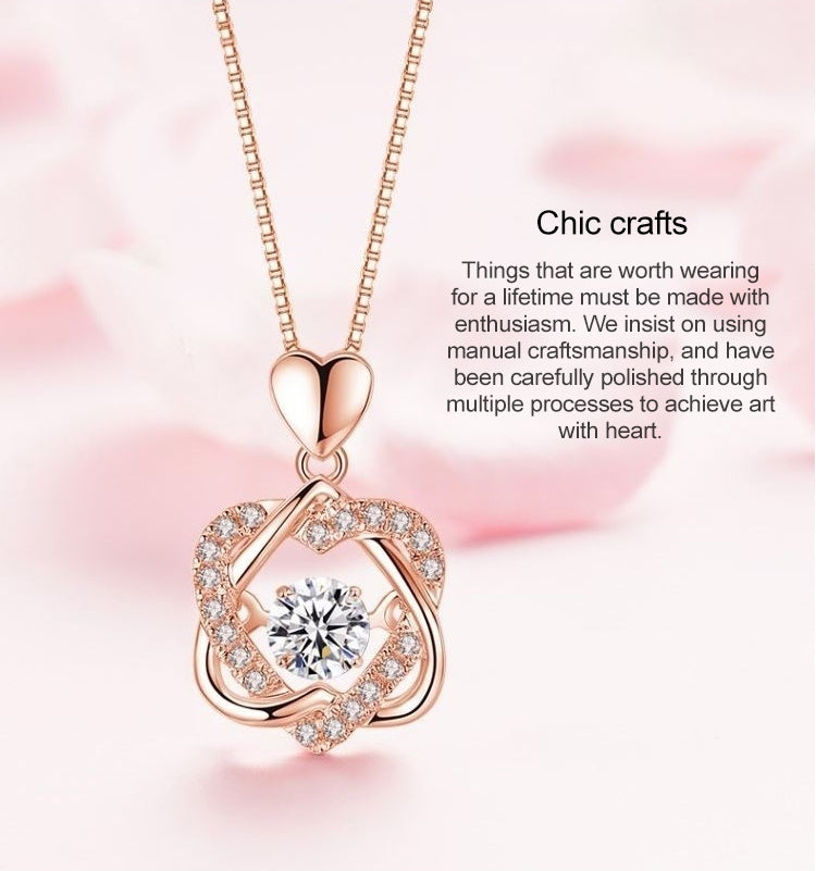 Eternal Rose Heart Necklace Gift Box