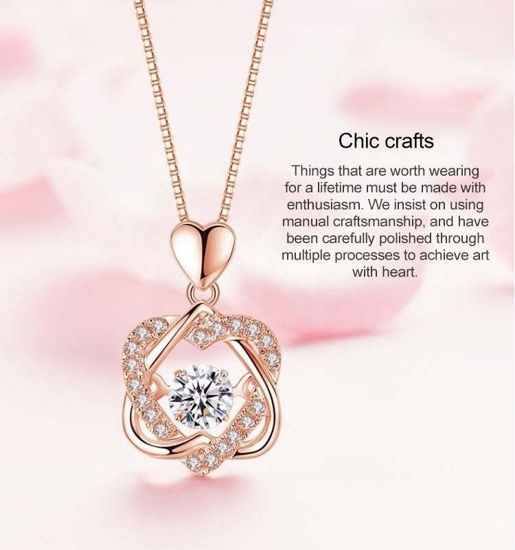 Eternal Rose Heart Necklace Gift Box