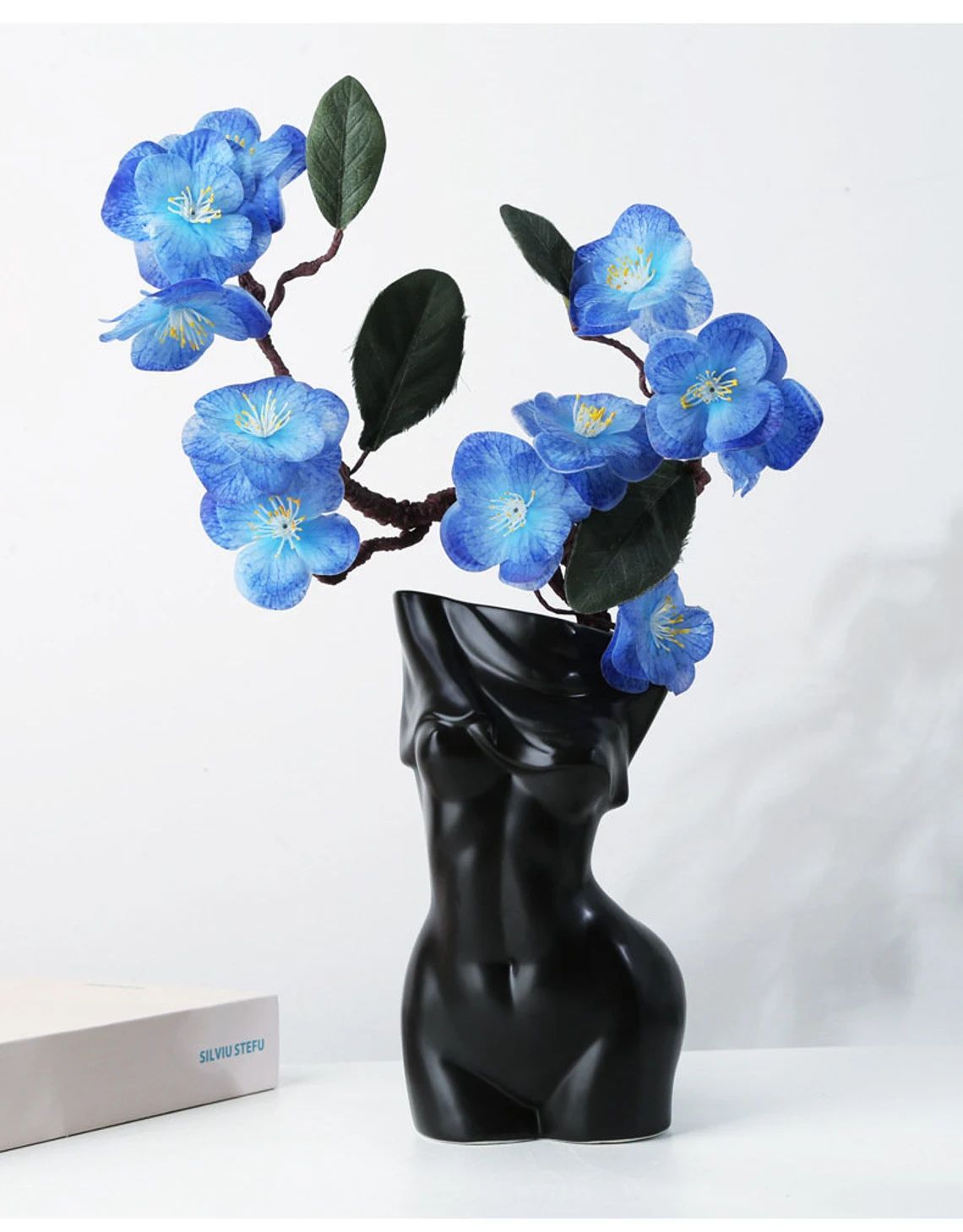 Bohemian style - ceramic abstract female body art vase