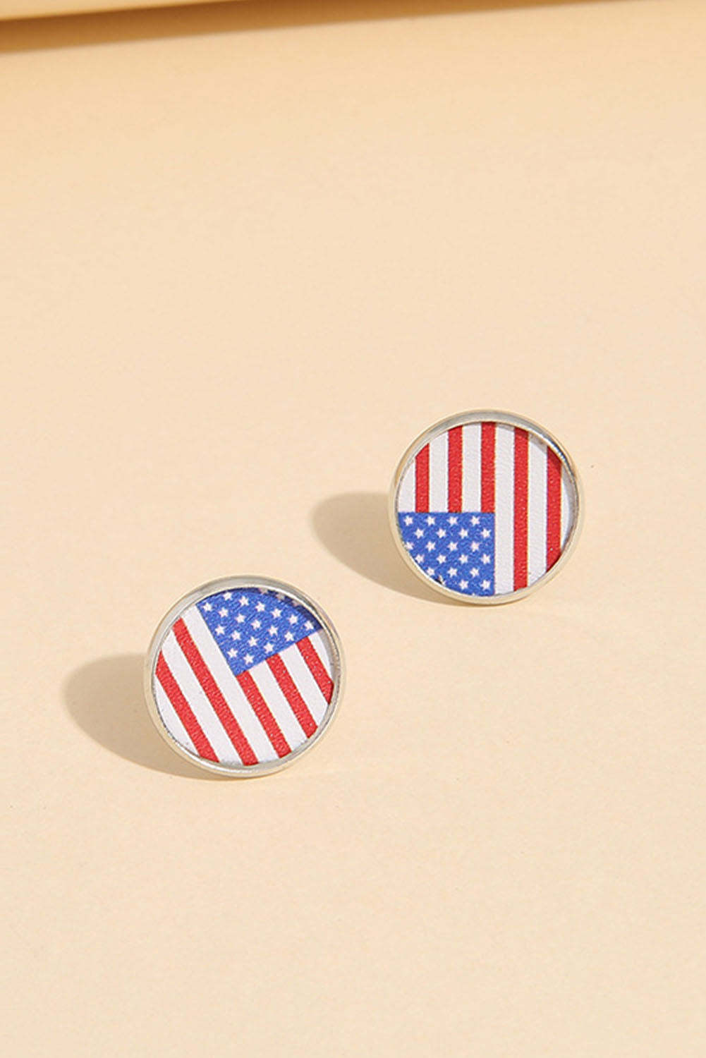 Round Flag Stud Earrings