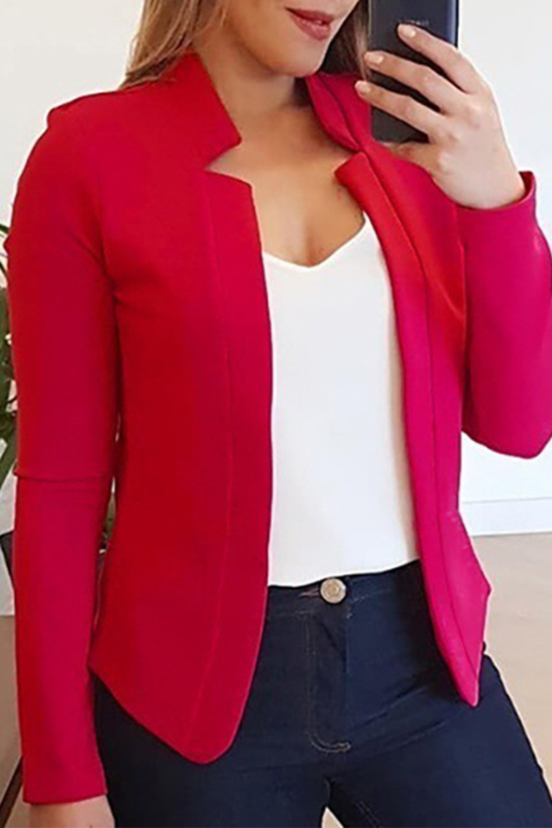 Fashion Solid Split Joint Outerwear(6 Colors)