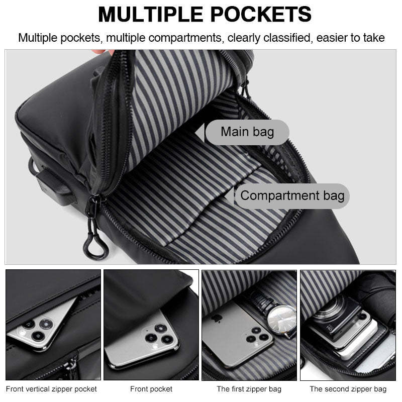 Casual Multifunctional Oxford Cloth Men's Chest Bag
