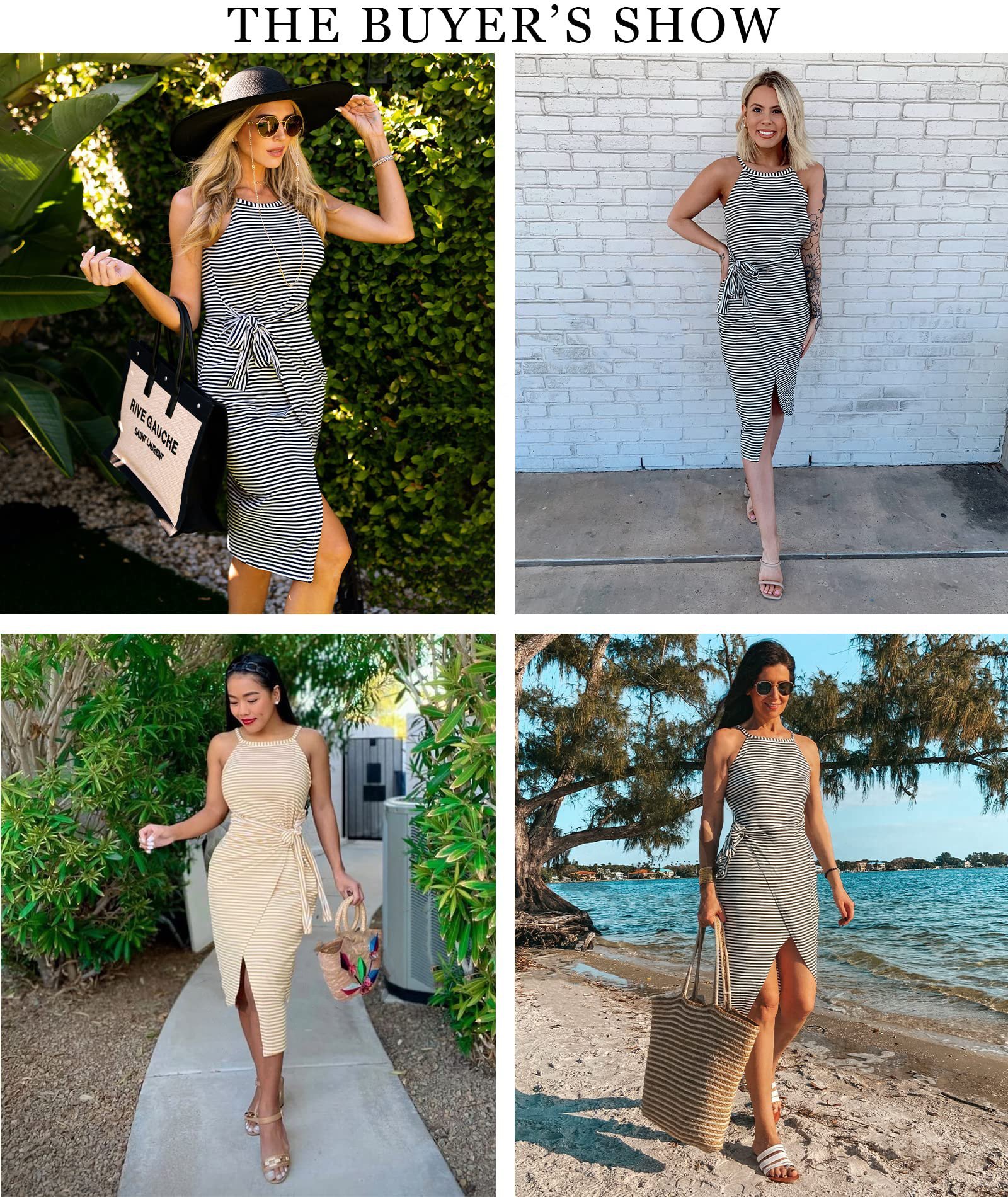 LAST DAY 49% OFF - Casual Sleeveless Striped Midi Dresses