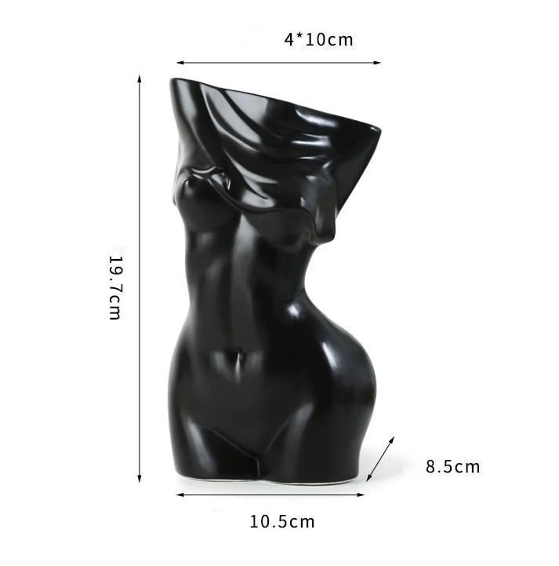 Bohemian style - ceramic abstract female body art vase