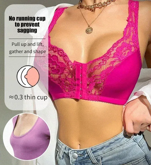 LAST DAY 62% OFFFrench Lace Front Button Bra
